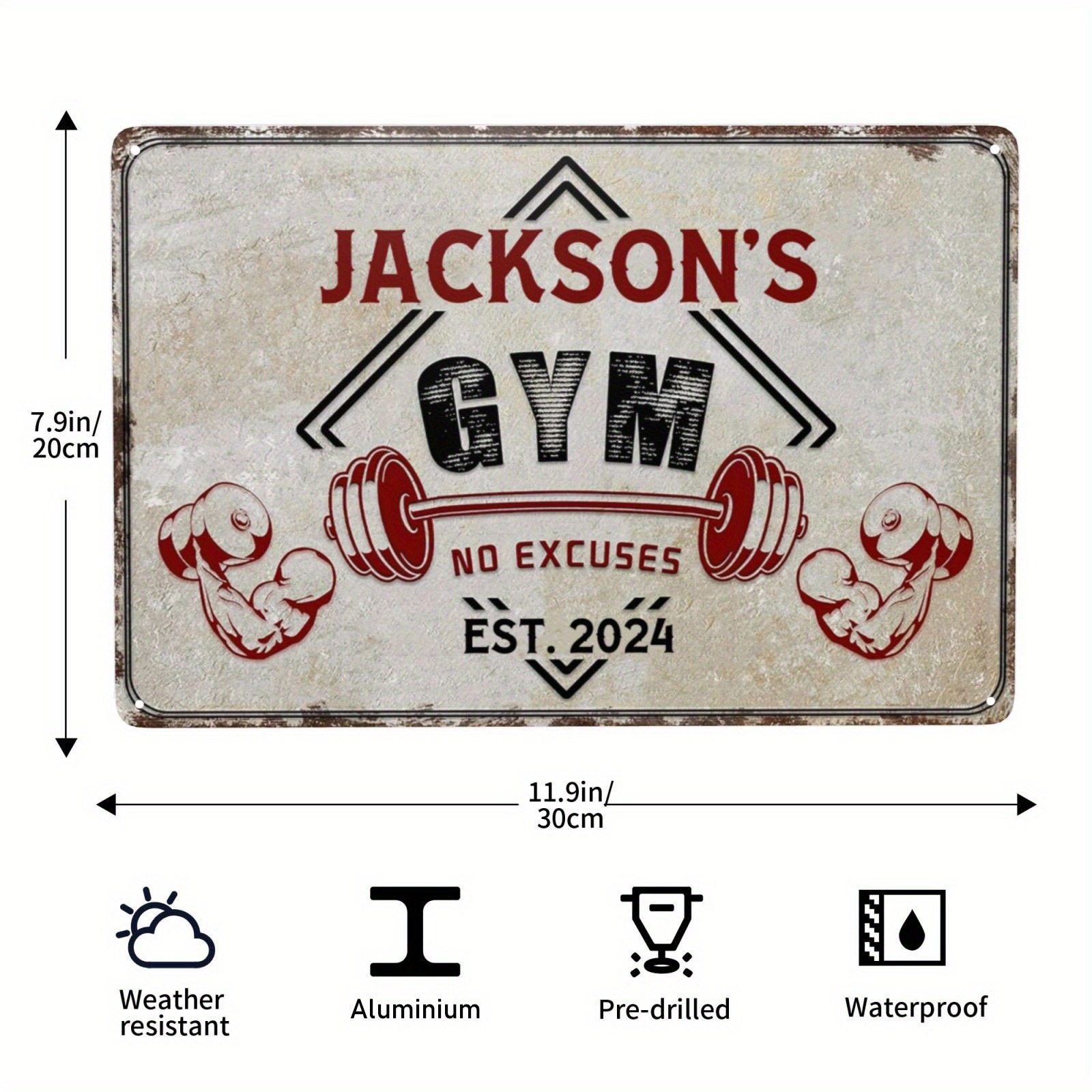 Home Gym Names - 1 targa personalizzata con nome per