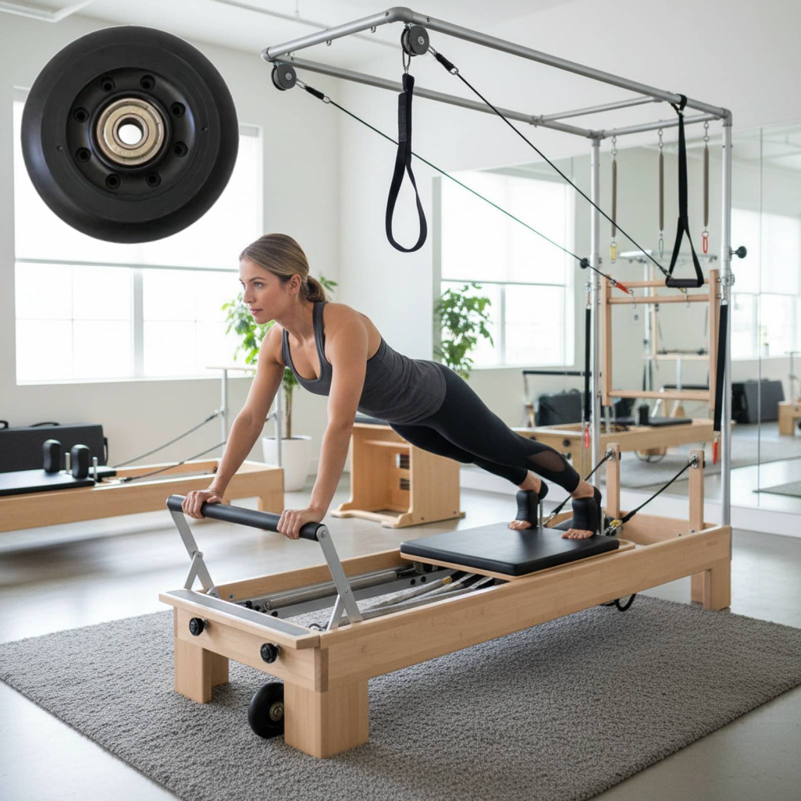 Home Gym Installation - Ruota per Pilates Nera, Accessorio per