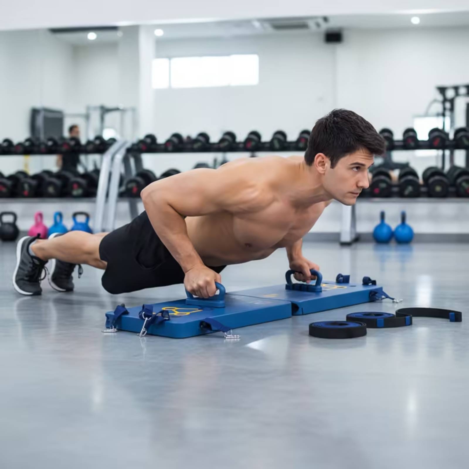 Home Gym For Small Spaces - Tavola per Flessioni con Maniglie Compatta
