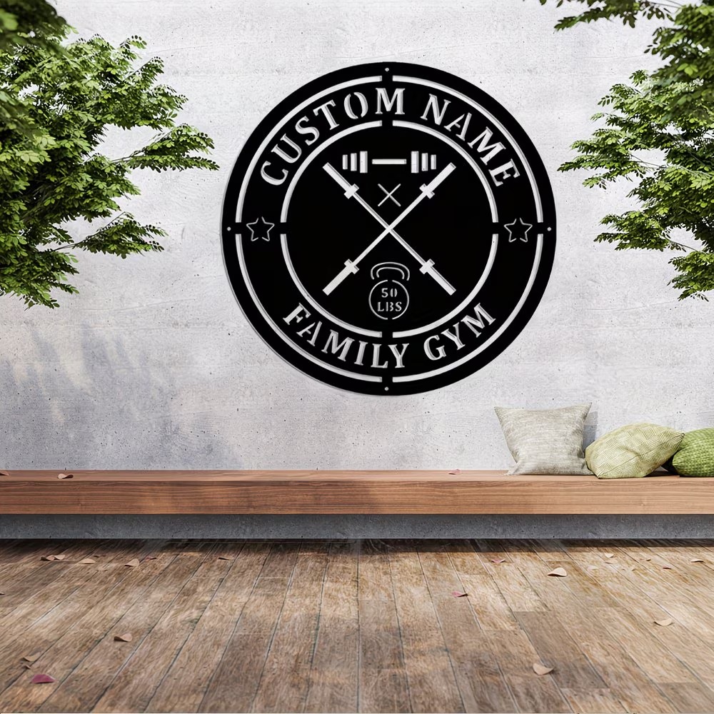 Home Gym Names - Insegna in metallo personalizzata per palestra