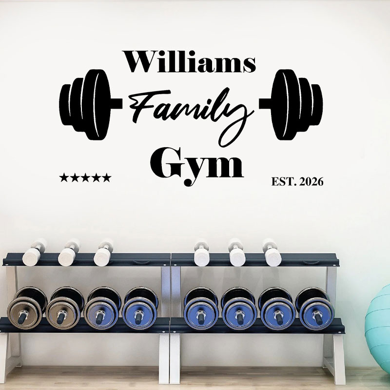 Home Gym Names - Adesivo Murale Personalizzato con Nome di